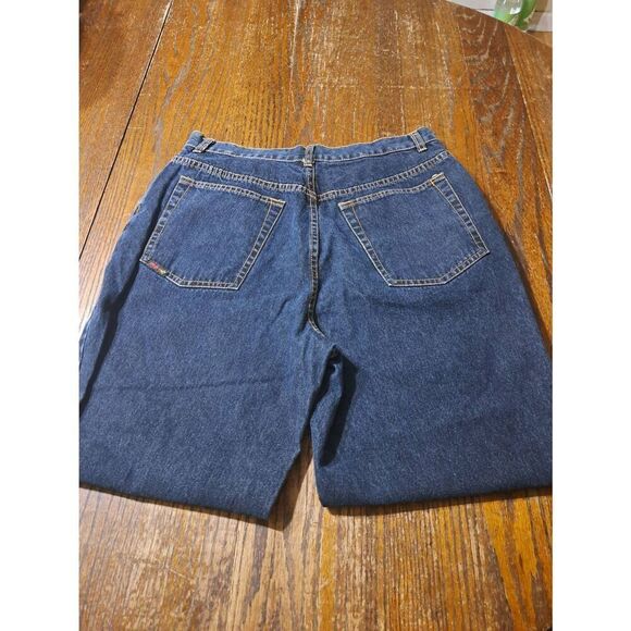 Vintage 8/10 (44) Jinglers Fade Out Denim Blue Jeans Cotton with Flower Detail - Picture 4 of 5